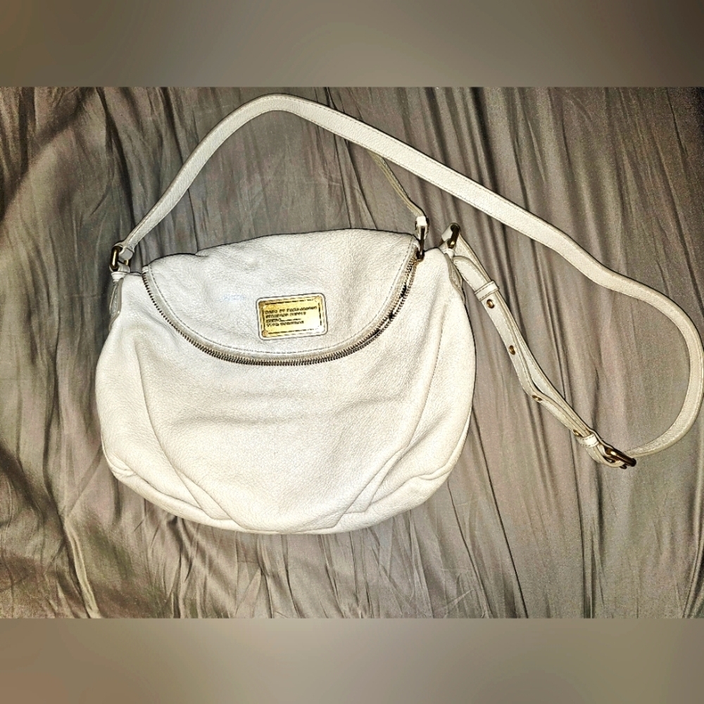 Marc by Marc Jacobs Women’s Natasha Crossbody Bag Genuine Leather Off White